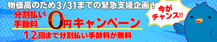 分割払い手数料0円キャンペーン