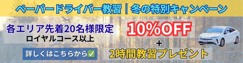 ペーパードライバー教習 冬の特別キャンペーン